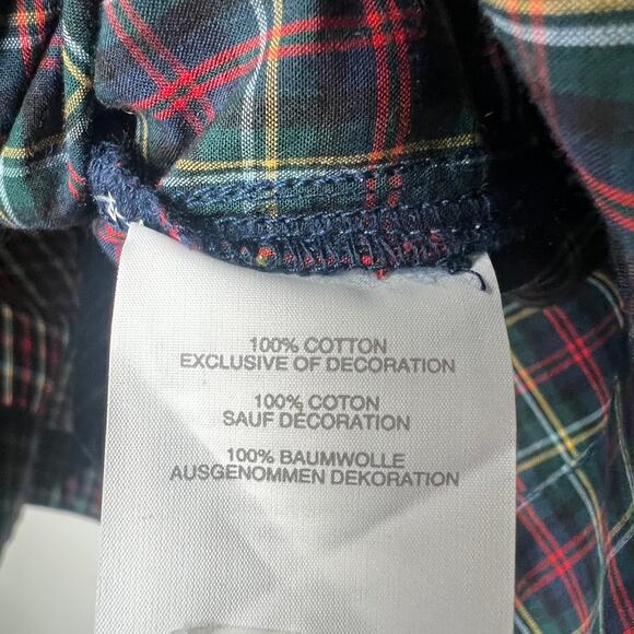 J. Crew Plaid Gold Embroidery Blouse Size XS - Picture 6 of 7